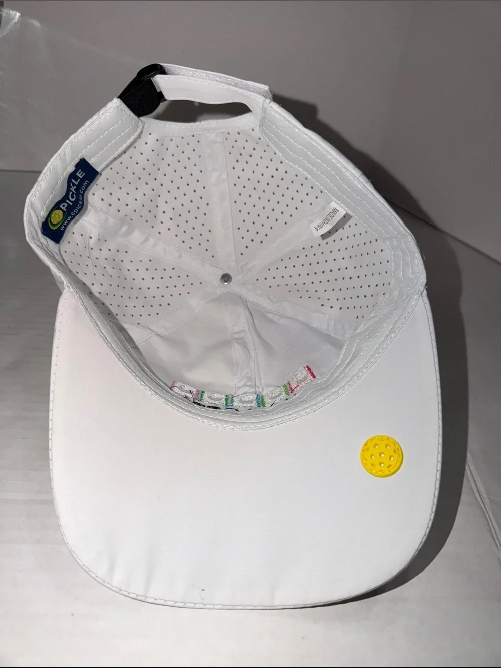 Charlotte Pickleball White Baseball Cap with Multicolor JJ Logo